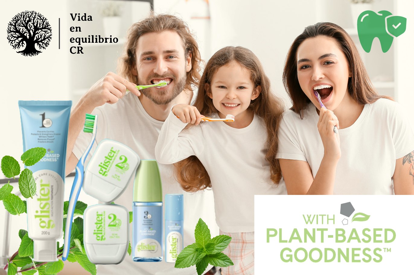 Productos para el cuidado dental con certificación PLANT BASED GODNESS™ de la marca GILSTER™
